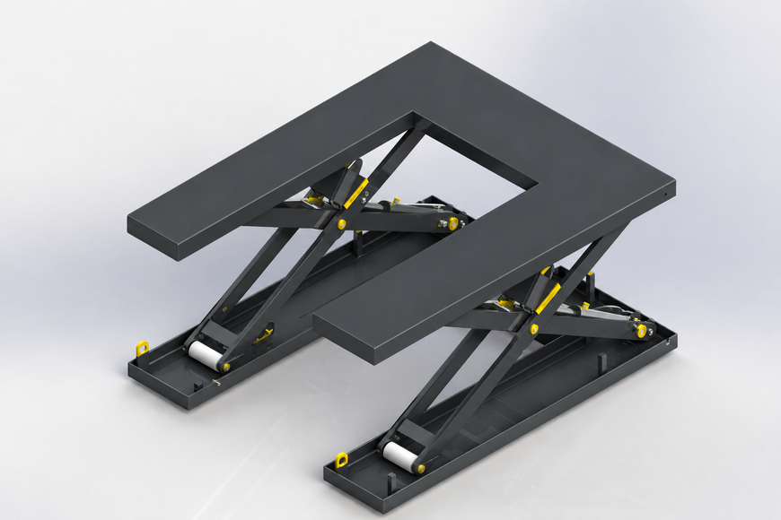 U-shaped low-profile pallet lift table